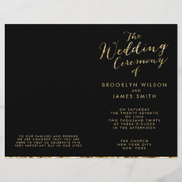 Gold Foil und Black Wedding Programme