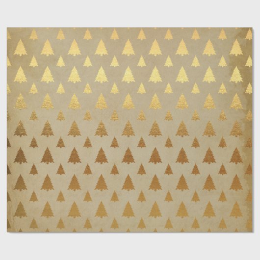Gold Foil und Kraft Papier Rustikaler Weihnachtsba Geschenkpapier (Flach)