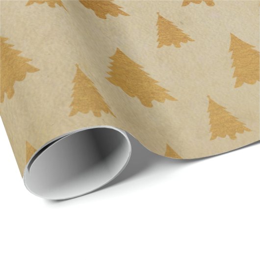 Gold Foil und Kraft Papier Rustikaler Weihnachtsba Geschenkpapier (Rolleneckpunkt)