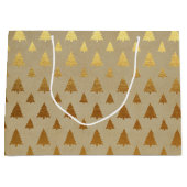 Gold Foil und Kraft Papier Rustikaler Weihnachtsba Große Geschenktüte (Vorderseite)