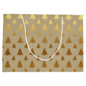 Gold Foil und Kraft Papier Rustikaler Weihnachtsba Große Geschenktüte (Rückseite)