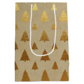 Gold Foil und Kraft Papier Rustikaler Weihnachtsba Mittlere Geschenktüte (Rückseite)
