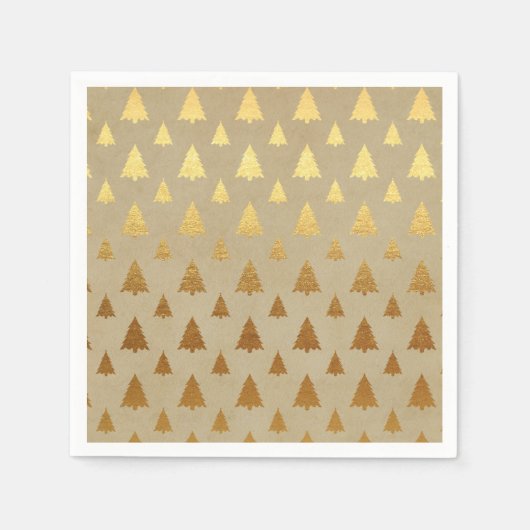 Gold Foil und Kraft Papier Rustikaler Weihnachtsba Serviette (Vorderseite)