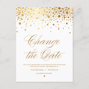 Gold Foil verändern das Datum der Hochzeitverlänge Ankündigungspostkarte
