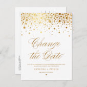 Gold Foil verändern das Datum der Hochzeitverlänge Ankündigungspostkarte (Vorne/Hinten)