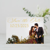Gold Foil Verlobung Save the Date Folieneinladung (Stehend vorne)