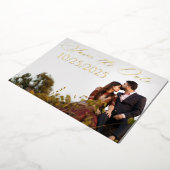 Gold Foil Verlobung Save the Date Folieneinladung (Gedreht)