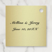 Gold Foil Vielen Dank für Ihr Hochzeitspaar Name h Geschenkanhänger (Rückseite)