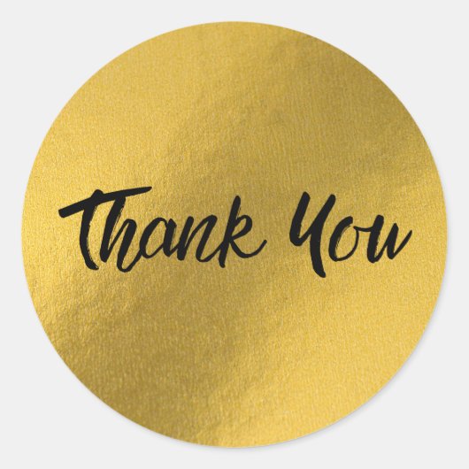 Gold Foil Vielen Dank Runder Aufkleber (Vorderseite)