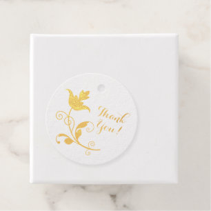Gold Foil Vintag Floral Wedding Vielen Dank Geschenkanhänger