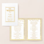 Gold Foil Vintag Hummingbird WEDDING PROGRAMM<br><div class="desc">Gold Foil Vintag Hummingbird Lovebird Hochzeitsprogramm Typografie Hochzeitsorden Service. Dieses Gold Foil Wedding Programm ist elegant und hat eine leicht zu vervollständigen Vorlage für Ihren Komfort.</div>