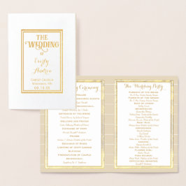 Gold Foil Vintag Hummingbird WEDDING PROGRAMM