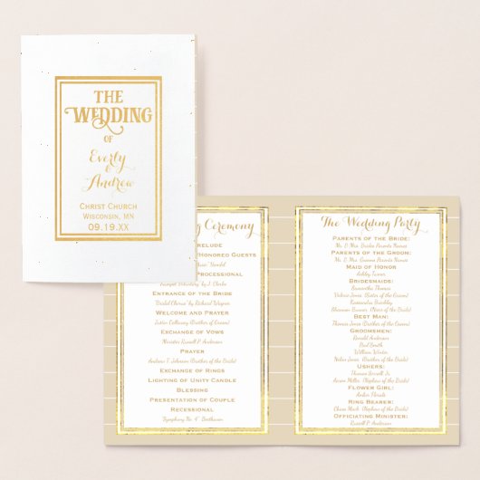 Gold Foil Vintag Hummingbird WEDDING PROGRAMM (Anzeige)