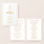 Gold Foil Vintag Hummingbird WEDDING PROGRAMM<br><div class="desc">Gold Foil Vintag Hummingbird Lovebird Hochzeitsprogramm Typografie Hochzeitsorden Service. Dieses Gold Foil Wedding Programm ist elegant und hat eine leicht zu vervollständigen Vorlage für Ihren Komfort.</div>