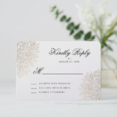 Gold Foil Vintag Lace Elegante RSVP Card (Stehend Vorderseite)