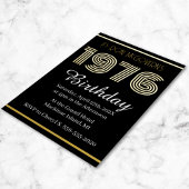 Gold Foil Vintage 1976 Rectangular 50th Birthday Folieneinladung