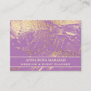** Gold Foil Violet Schöne Hochzeit Elegante Visitenkarte