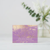 ** Gold Foil Violet Schöne Hochzeit Elegante Visitenkarte (Stehend Vorderseite)