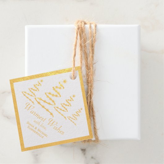 Gold Foil Warmest wünscht Weihnachtsbaumgeschenk-T Geschenkanhänger (Mit Box)