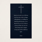 GOLD FOIL WASSTER LILY BEILEID MEMORIY PRAYER CARD (Rückseite)