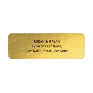 Gold Foil Wedding Address Label
