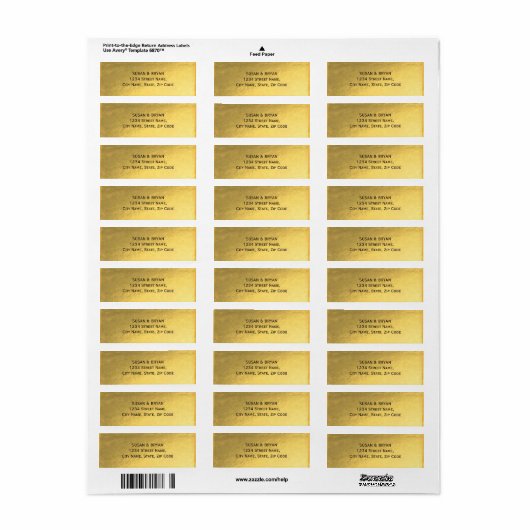 Gold Foil Wedding Address Label (Vorne)