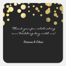 Gold Foil Wedding Black Gevor Sticker Labels