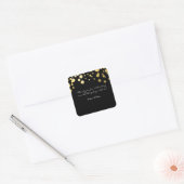 Gold Foil Wedding Black Gevor Sticker Labels (Umschlag)