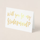 Gold Foil Wedding Bridesmaid Folienkarte (Vorderseite)