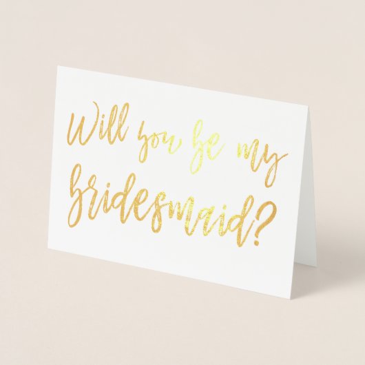 Gold Foil Wedding Bridesmaid Folienkarte (Vorderseite)