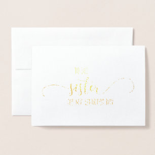 Gold Foil Wedding Card auf meine Schwester Card Folienkarte