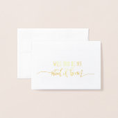 Gold Foil Wedding Card Trauzeugin Card Folienkarte (Vorderseite mit Umschlag)
