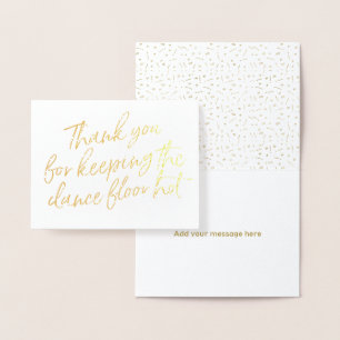 Gold Foil Wedding DJ, Musiker, Band Danke Folienkarte