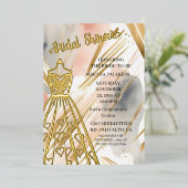Gold Foil Wedding Dress Brautparty Folieneinladung (Stehend vorne)