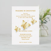 Gold Foil Wedding Einladung Butterflies Design (Stehend vorne)