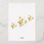 Gold Foil Wedding Einladung Butterflies Design (Rückseite)