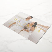 Gold Foil Wedding Einzigartige Moderne Rettete uns Folieneinladung (Gedreht)