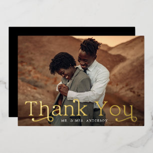Gold Foil Wedding Foto Danke Karte