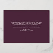 Gold Foil Wedding Foto Danke Karte (Rückseite)