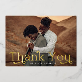 Gold Foil Wedding Foto Danke Karte