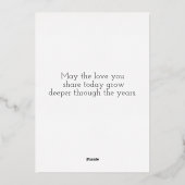 Gold Foil Wedding Greetings Folien Feiertagskarte (Rückseite)