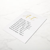 Gold Foil Wedding Guest Table Assignations Cards Folieneinladung (Gedreht)
