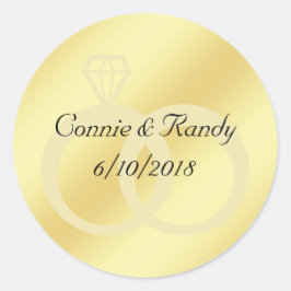 Gold Foil Wedding Monogram Sticker Wedding Rings