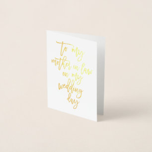Gold Foil Wedding Mother in Law Danke Karte