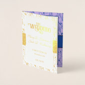 Gold Foil WEDDING PROGRAMM Blue and Lilac (Vorderseite)