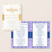 Gold Foil WEDDING PROGRAMM Blue and Lilac (Anzeige)