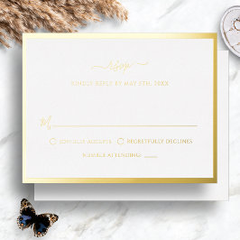 Gold Foil Wedding RSVP Card Folie Einladungspostkarte
