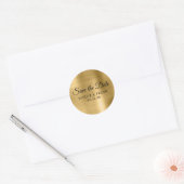 Gold Foil Wedding Save the Date Runder Aufkleber (Umschlag)