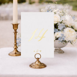 Gold Foil Wedding Table Numbers 1–29  Folieneinladung