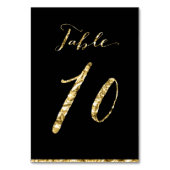 Gold Foil Wedding Tischnummern Black No. 10 (Rückseite)